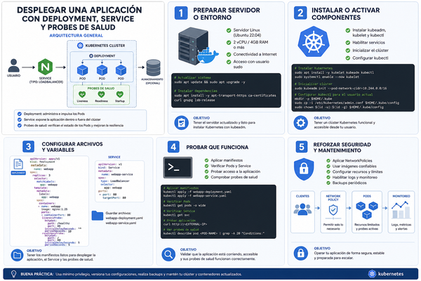 Aprende a Desplegar una aplicación en Kubernetes con Deployment, Service y probes de salud