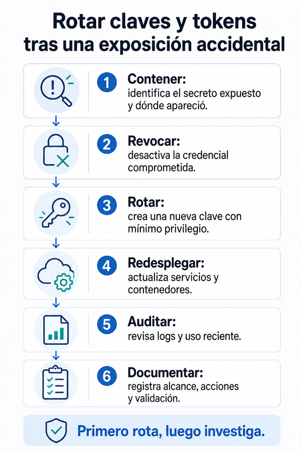 Rotar claves y tokens tras una exposición accidental