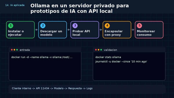 Ollama en un servidor privado con API local para IA